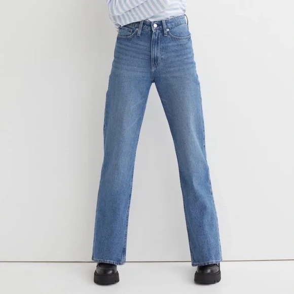 h&m loose straight high waist jeans